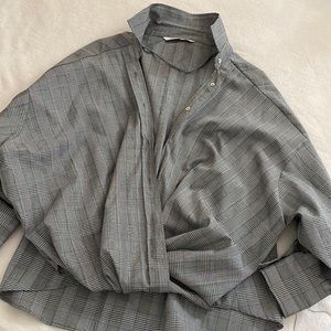 Zara oversized balloon front blouse size S